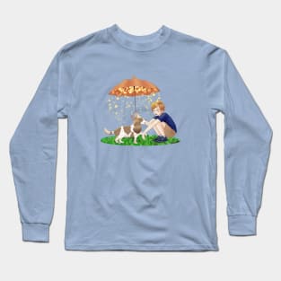 Boy and his Cavalier King Charles Spaniel Dog Long Sleeve T-Shirt